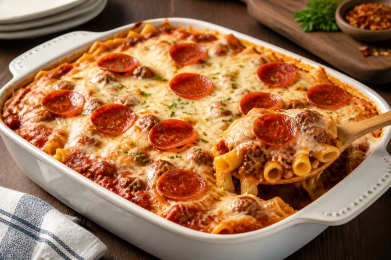 Ground Beef Pizza Casserole – A Cozy, Crowd-Pleasing Weeknight Bake