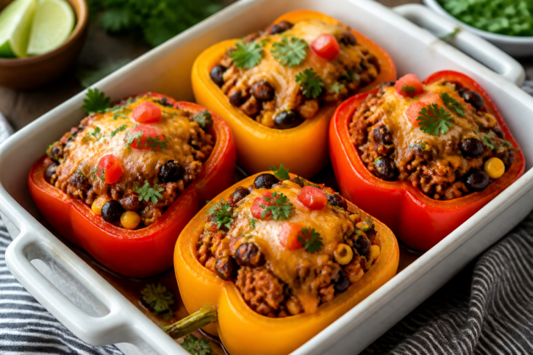 High Protein Beef Taco Stuffed Peppers – Simple, Satisfying, and Meal-Prep Friendly