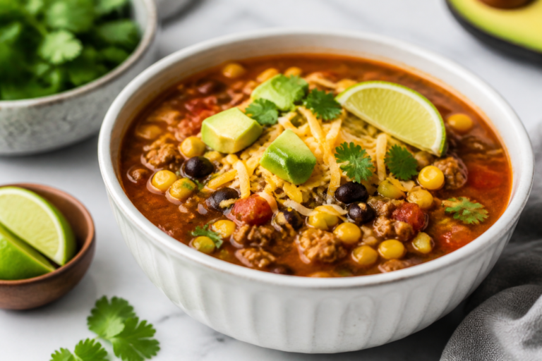 Healthy Ground Beef Taco Soup – A Cozy, Flavor-Packed Weeknight Meal