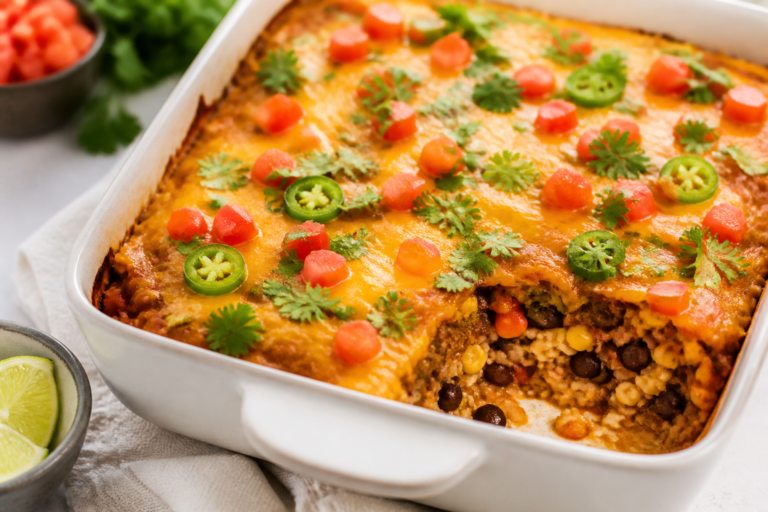 Ground Beef Street Taco Casserole – Easy, Flavor-Packed Comfort Food