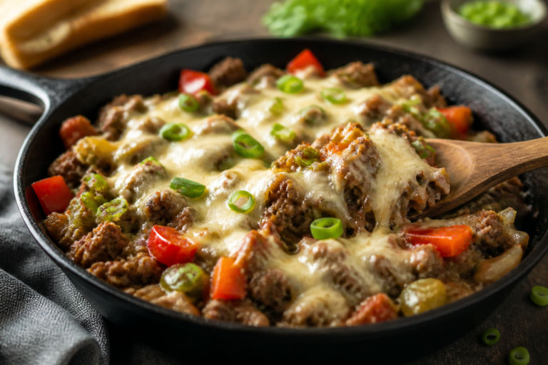 Ground Beef Pepper Jack Skillet – Fast, Cheesy, and Packed With Flavor