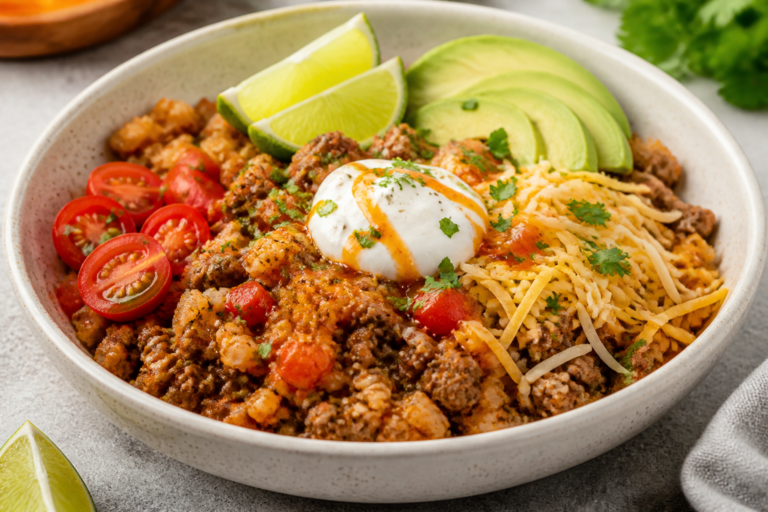 Ground Beef Mexican Cauliflower Rice Bowls – A Fast, Flavor-Packed Weeknight Dinner
