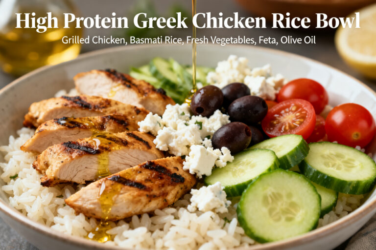 High Protein Greek Chicken Rice Bowls – Fresh, Filling, and Easy