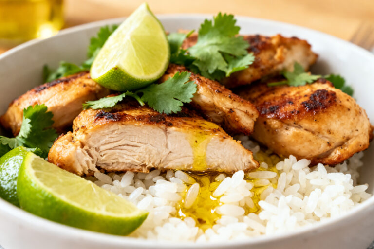 Garlic Lime Chicken Rice Bowls – Bright, Zesty, and Satisfying