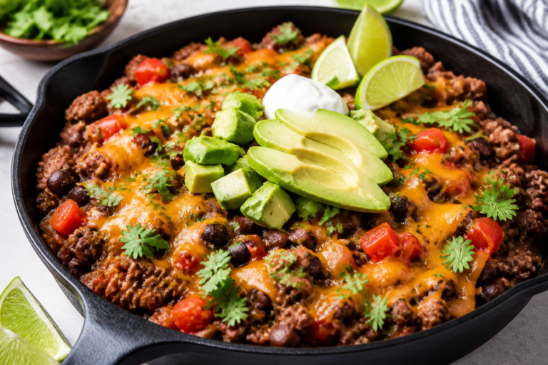 Healthy Beef Taco Skillet – A Flavorful One-Pan Dinner