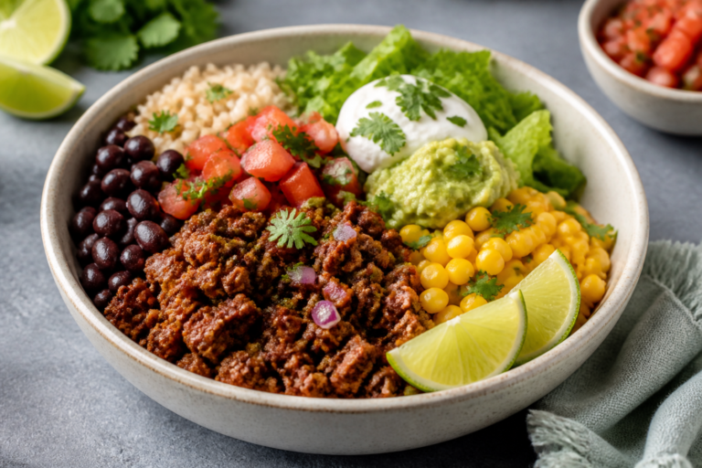 Healthy Ground Beef Burrito Bowls – Fresh, Satisfying, and Easy