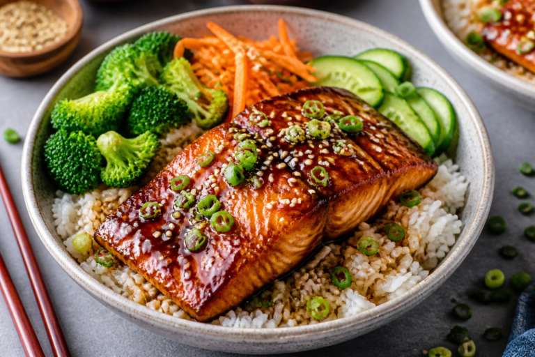 High Protein Teriyaki Salmon Bowls – A Simple, Satisfying Weeknight Meal
