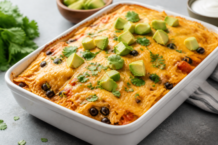 High Protein Chicken Burrito Casserole – Easy, Hearty, and Meal-Prep Friendly