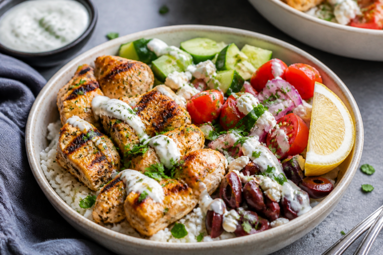 Protein Packed Greek Chicken Rice Bowls – Bright, Fresh, and Filling