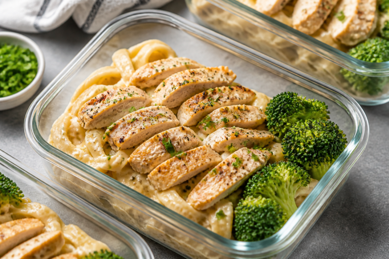 Protein Packed Chicken Alfredo Meal Prep – Creamy, Satisfying, and Ready for the Week