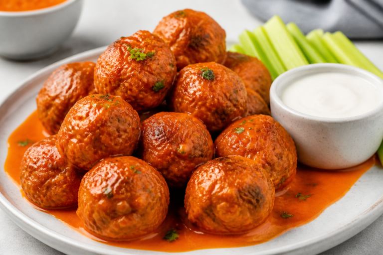 High Protein Buffalo Turkey Meatballs – Spicy, Lean, and Easy