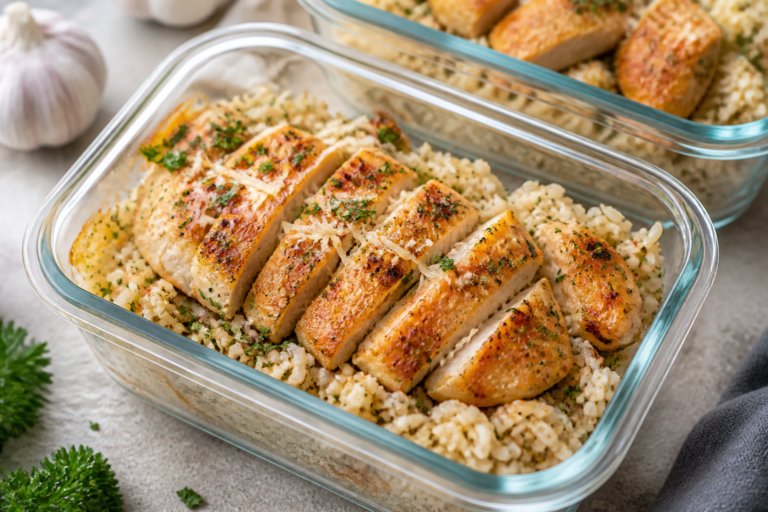 Garlic Parmesan Chicken & Rice Meal Prep – Easy, Flavorful, and Perfect for Busy Weeks