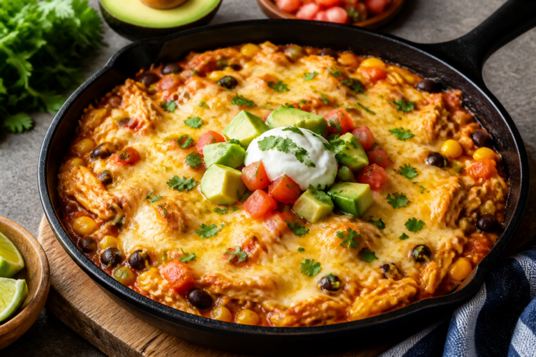 High Protein Chicken Enchilada Skillet – A Fast, Filling One-Pan Dinner