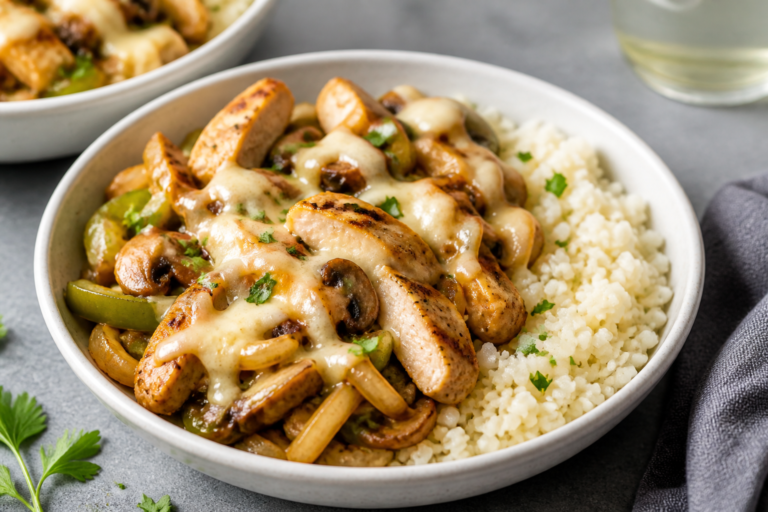 Healthy Chicken Philly Cheesesteak Bowls – Lighter Comfort in a Bowl