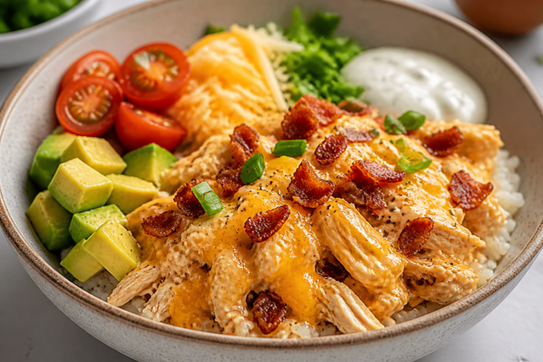 High Protein Crack Chicken Bowls – Creamy, Savory, and Meal-Prep Friendly