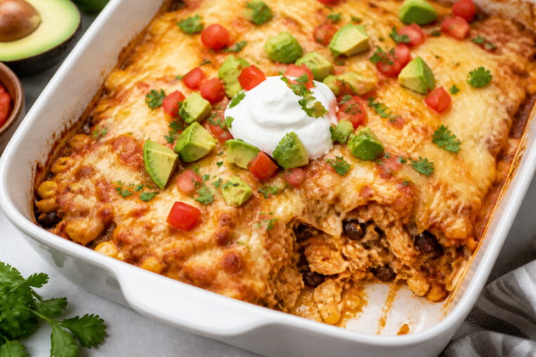 High Protein Chicken Quesadilla Bake – Easy, Cheesy, and Meal-Prep Friendly
