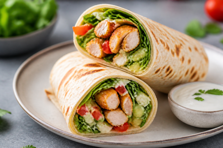 Healthy Crispy Chicken Wraps – A Light, Crunchy, and Satisfying Lunch
