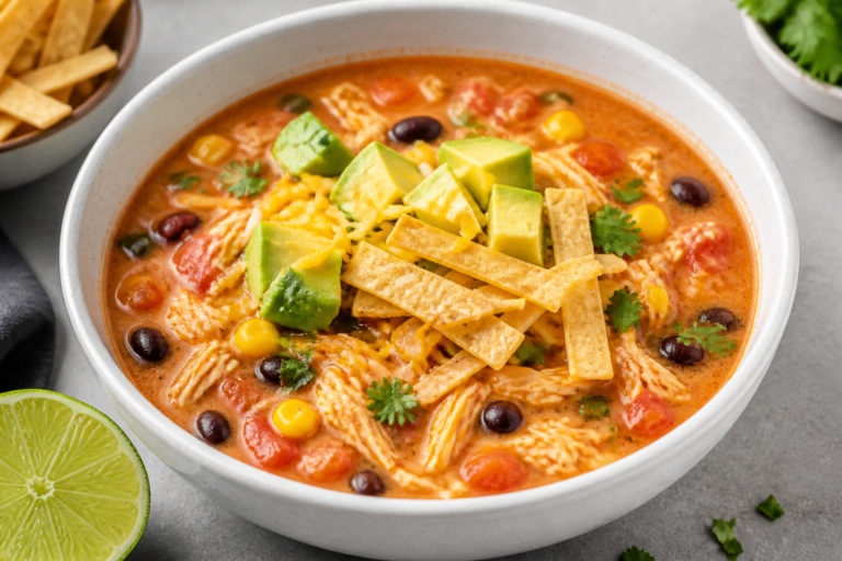 High Protein Chicken Taco Soup – A Cozy, Flavor-Packed Bowl