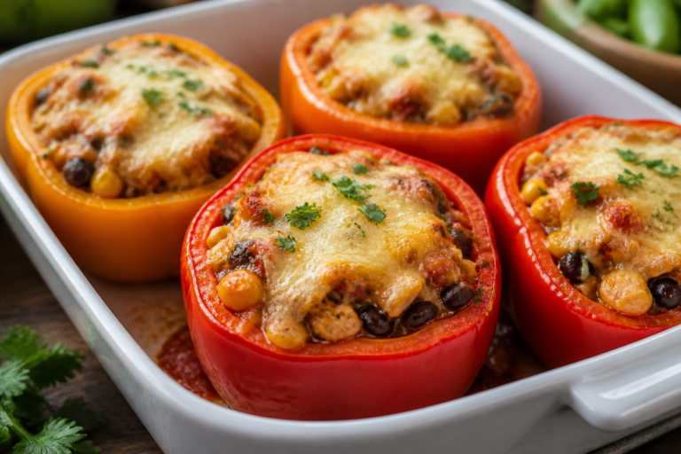 Protein Packed Chicken Stuffed Peppers – A Satisfying, Healthy Dinner