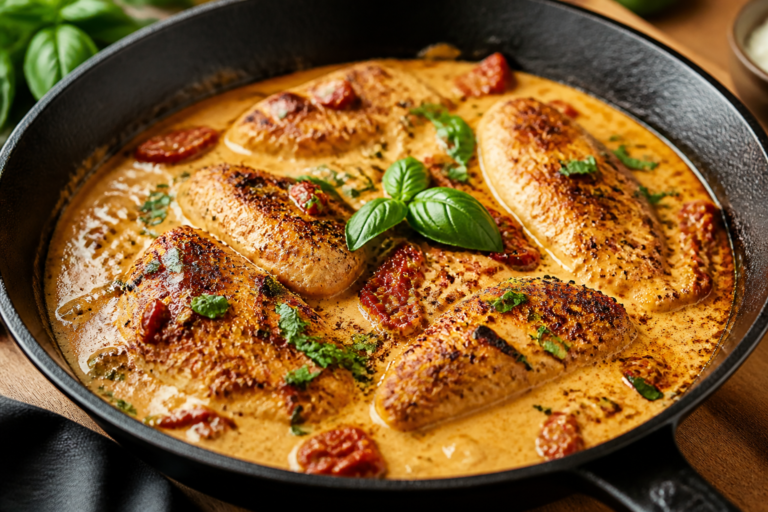 Creamy Sun-Dried Tomato Chicken Skillet – A Cozy, One-Pan Weeknight Dinner