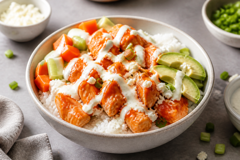 Healthy Buffalo Chicken Rice Bowls – Simple, Flavor-Packed Meal Prep