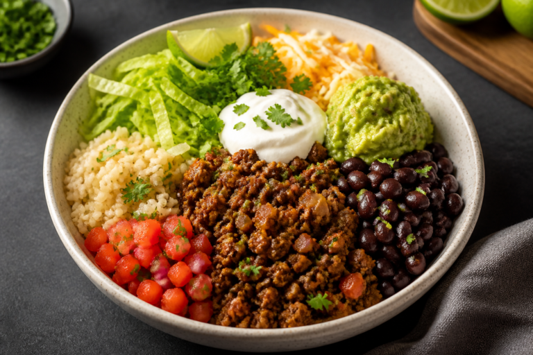 Healthy Ground Beef Burrito Bowls – A Fresh, Flavor-Packed Weeknight Favorite