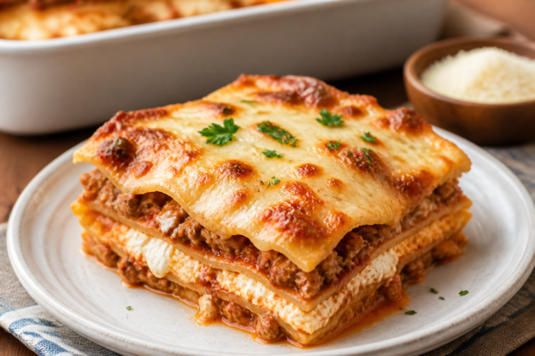 Ground Beef Cottage Cheese Lasagna – Cozy, Cheesy, and Weeknight-Friendly