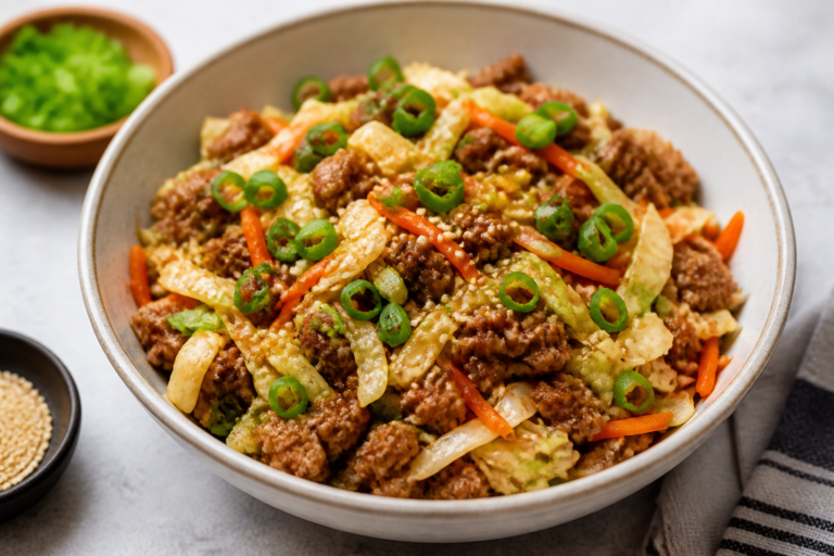 Ground Beef Egg Roll in a Bowl – Fast, Flavorful, and Satisfying