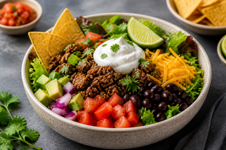 Healthy Beef Taco Salad Bowls – Fresh, Flavorful, and Satisfying