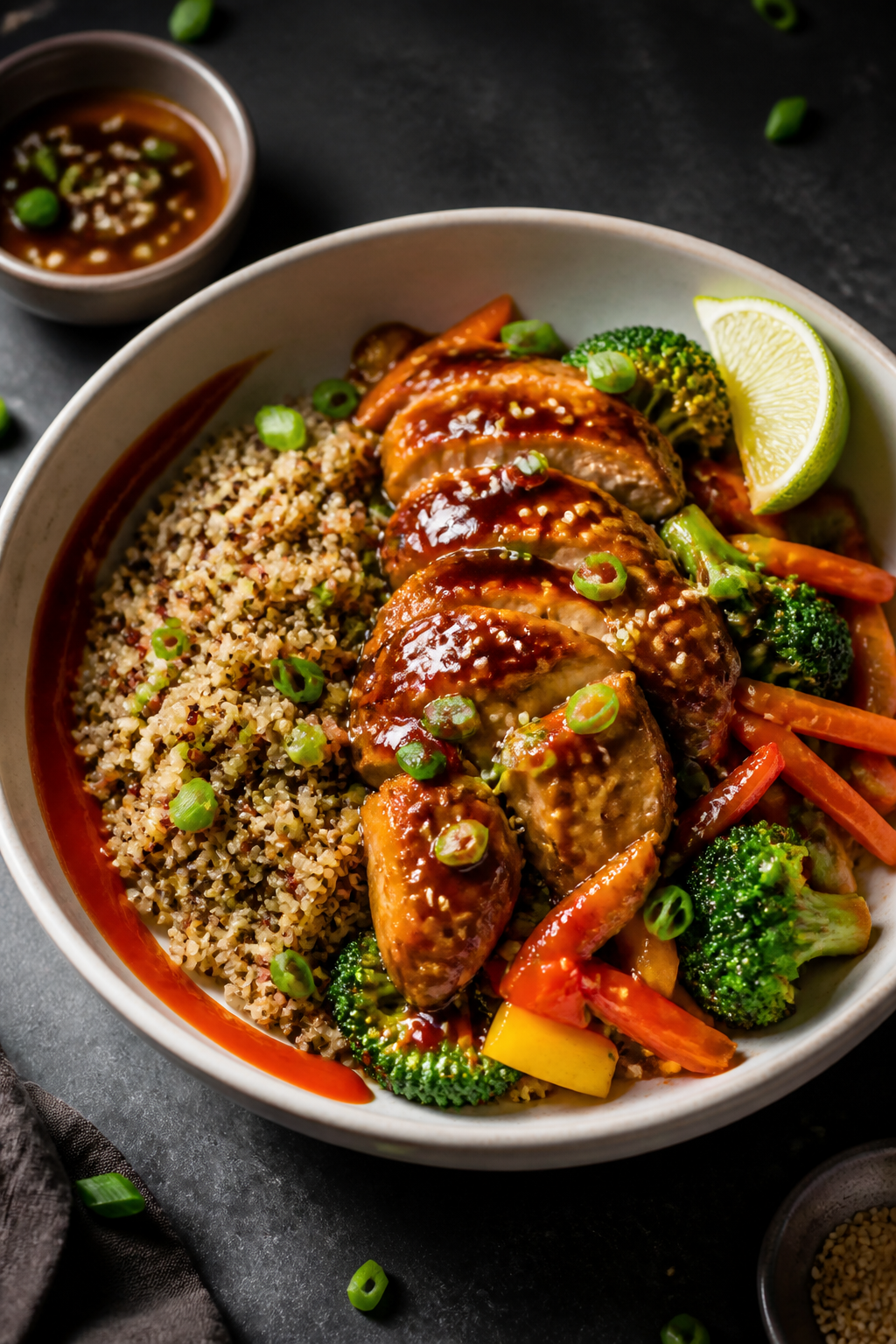 Final plated dish: Restaurant-quality presentation of Healthy Teriyaki Chicken Meal Prep served in a