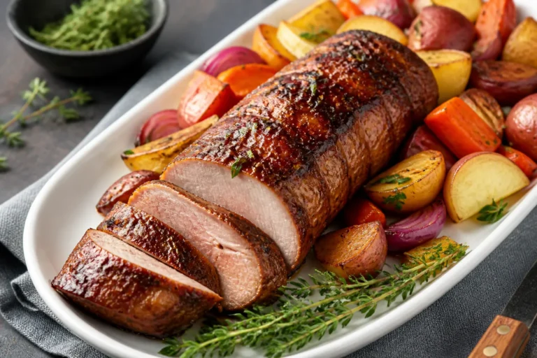 BBQ Pork Tenderloin with Roasted Vegetables – A Simple, Flavor-Packed Dinner