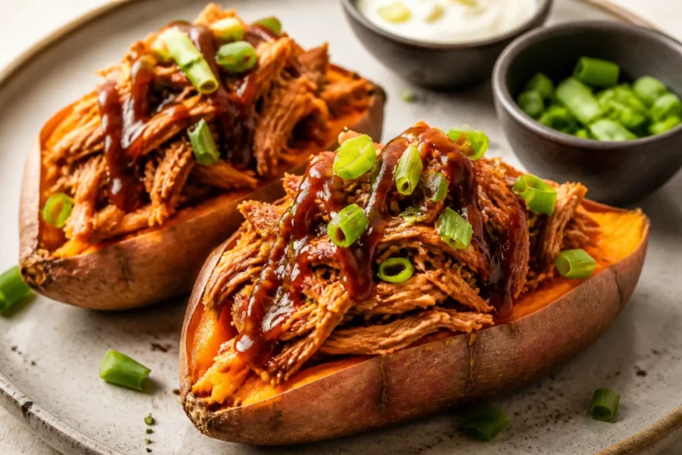High Protein Pulled Pork Stuffed Sweet Potatoes – Easy, Hearty, and Satisfying