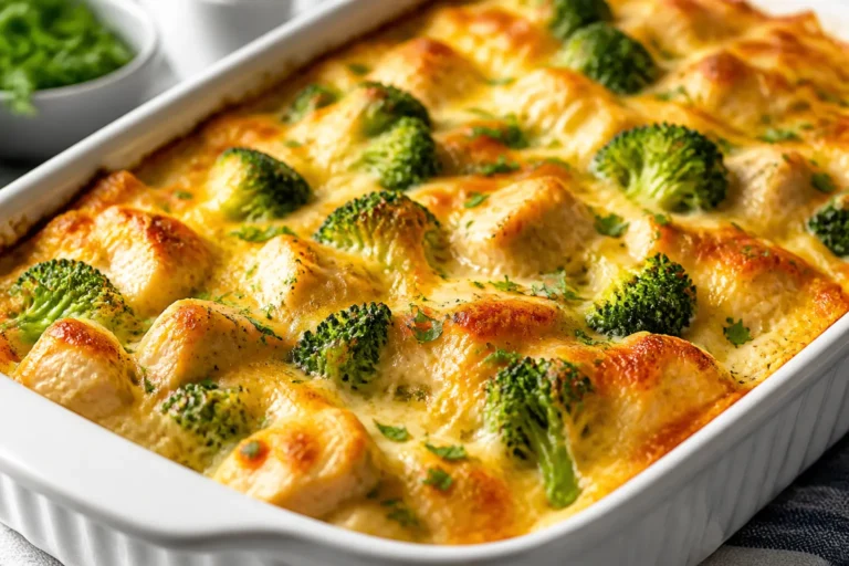 Cheesy Chicken Broccoli Protein Bake – A Comforting, High-Protein Weeknight Meal