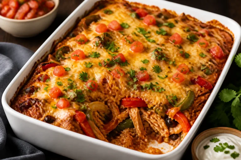 Loaded Chicken Fajita Casserole – A Crowd-Pleasing Weeknight Favorite