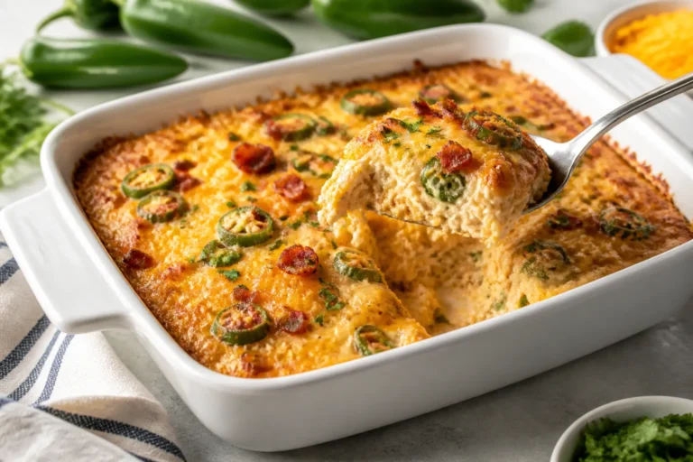 Chicken Jalapeño Popper Protein Bake – Creamy, Spicy, and Satisfying