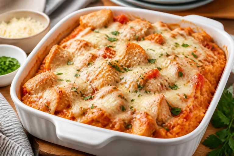 Chicken Parmesan Rice Casserole – Cozy, Cheesy, and Weeknight-Friendly