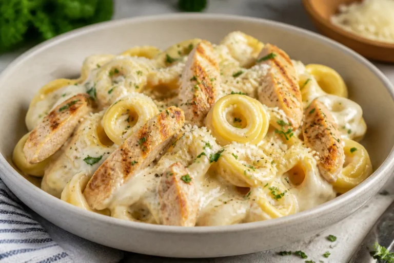 High Protein Chicken Alfredo Tortellini – Creamy, Satisfying, and Weeknight-Friendly