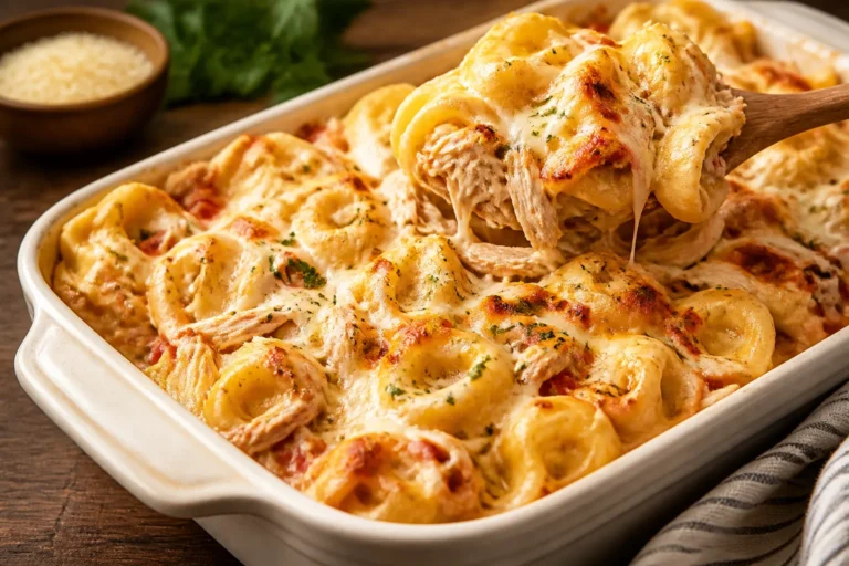 Easy Rotisserie Chicken Tortellini Bake – Cozy, Crowd-Pleasing Comfort