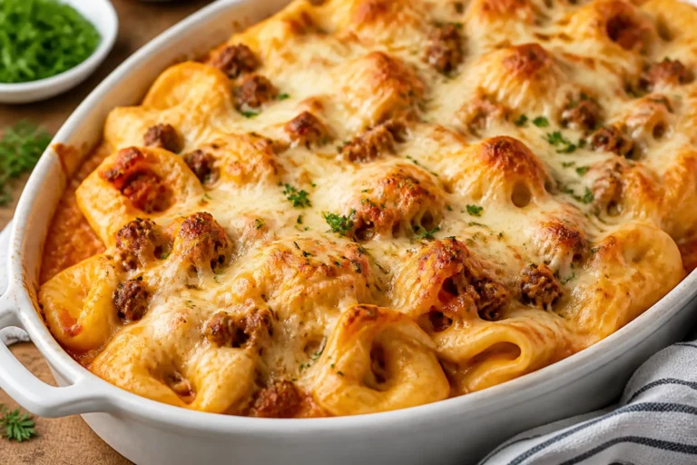 Cheesy Turkey Tortellini Bake – A Cozy, Family-Friendly Dinner