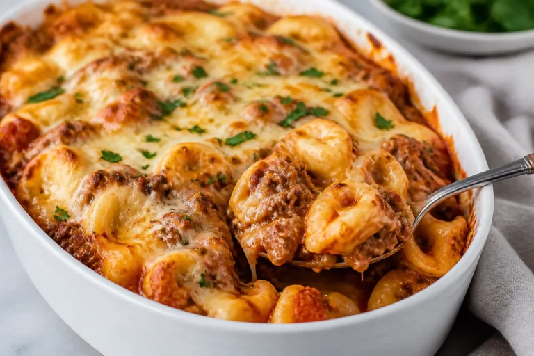 Cheesy Ground Beef Tortellini Bake – Cozy, Satisfying, and Weeknight-Easy