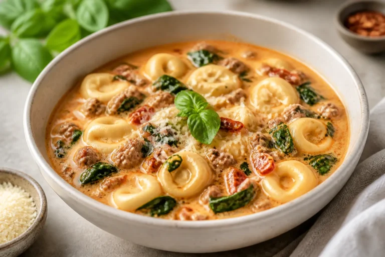 High Protein Tuscan Tortellini Soup – Cozy, Filling, and Weeknight-Friendly