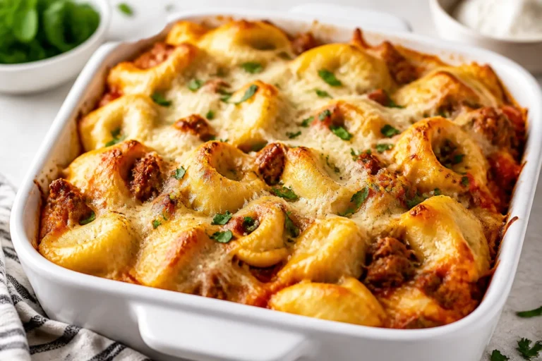 Healthy Turkey Sausage Tortellini Bake – Comforting, Lighter, and Easy