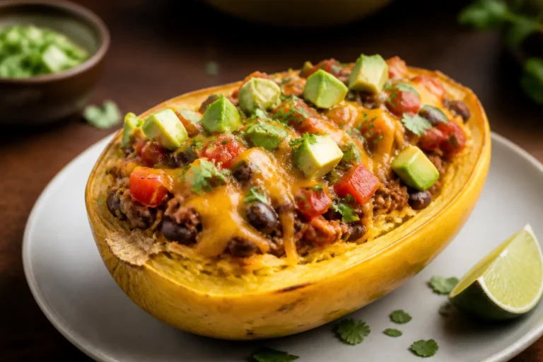 High Protein Taco Stuffed Spaghetti Squash – A Satisfying, Flavor-Packed Dinner