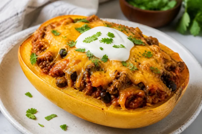 Ground Beef Enchilada Spaghetti Squash – A Cozy, Flavor-Packed Dinner