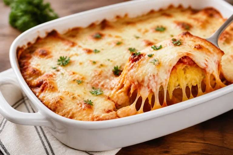 Chicken Mozzarella Spaghetti Squash Bake – Cozy, Cheesy, and Weeknight-Friendly