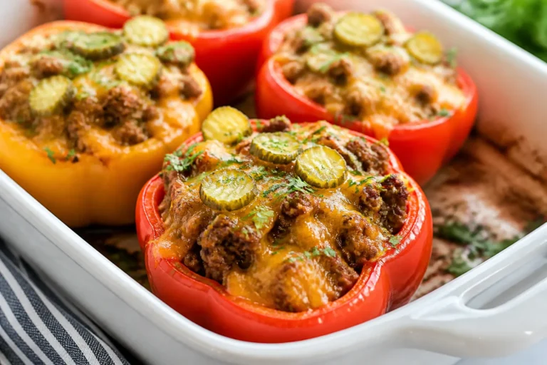 Cheeseburger Stuffed Bell Peppers – A Comforting, Crowd-Pleasing Dinner