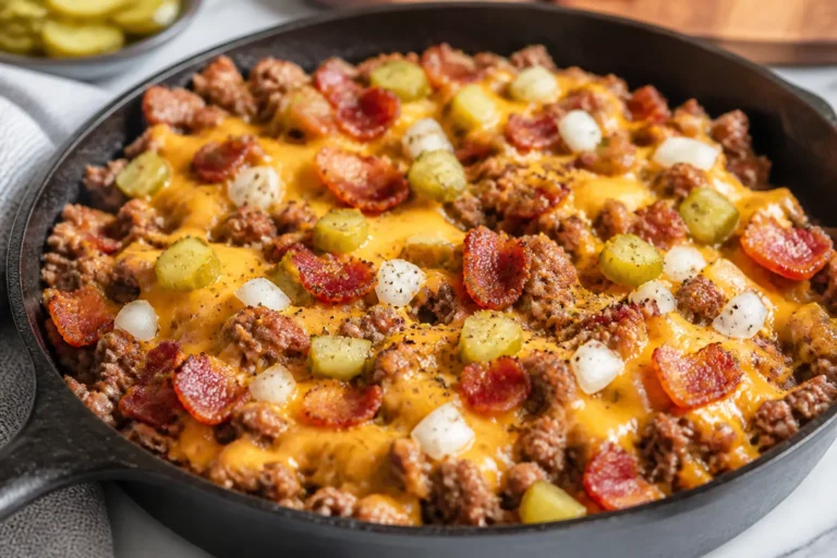 High Protein Bacon Cheeseburger Skillet – A Fast, Filling Weeknight Dinner