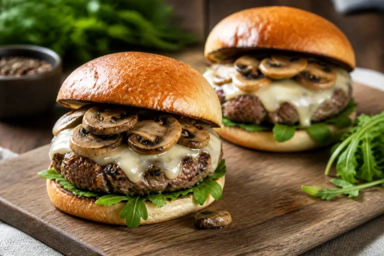 High Protein Mushroom Swiss Burgers – Juicy, Savory, and Satisfying