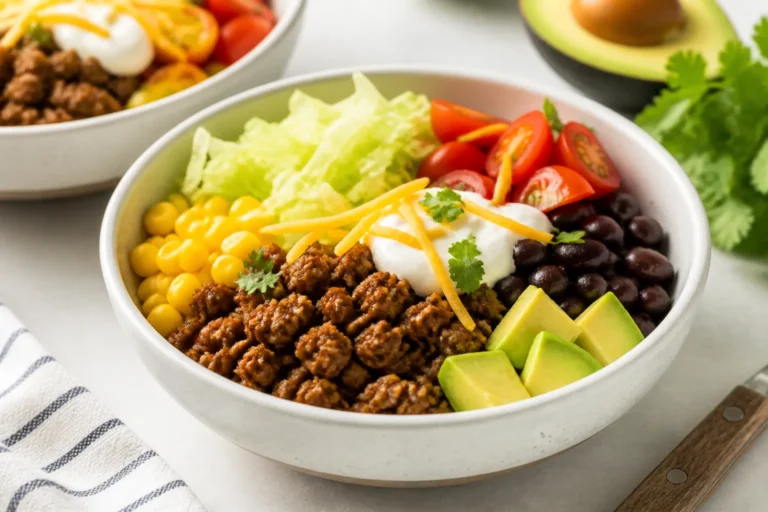 Ground Beef Taco Protein Bowls – Easy, Flavor-Packed Meal Prep