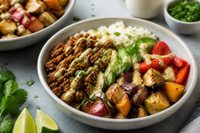 Ground Beef and Roasted Veggie Bowls – A Simple, Satisfying Weeknight Dinner